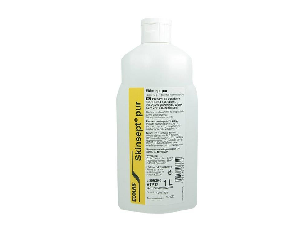 SKINSEPT PUR 1L w cenie 29,90 zł, marka ECOLAB w kategori KATALOG PRODUKTÓW. Hurtownia medyczna www.medyczny store SKINSEPT PUR 1L w cenie 29,90 zł, marka ECOLAB w kategori KATALOG PRODUKTÓW. Hurtownia medyczna www.medyczny store