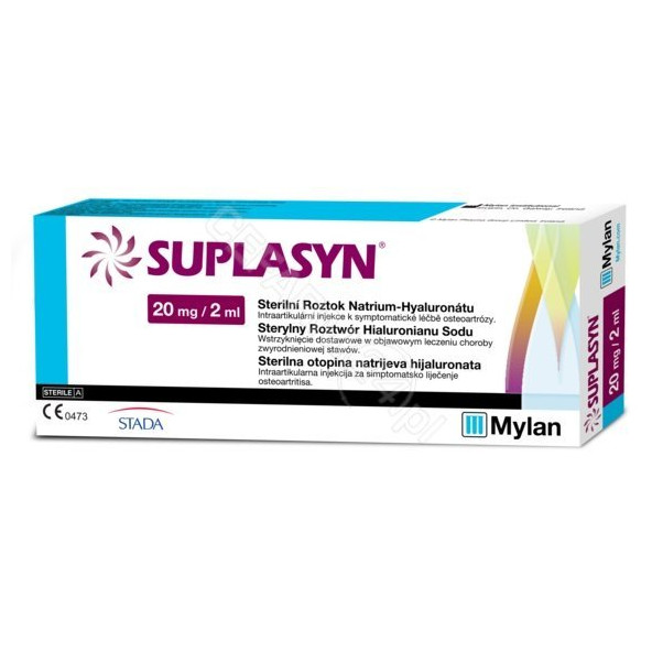 zdjęcie Suplasyn 20 mg/2 ml, 1 ampułko-strzykawka kwasu hialuronowego do wstrzykiwań dostawowych z witryny sklep medyczny. st...