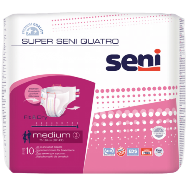 Super Seni QUATRO - pieluchomajtki w cenie 29,72 zł marka SENI Super Seni QUATRO - pieluchomajtki w cenie 29,72 zł marka SENI